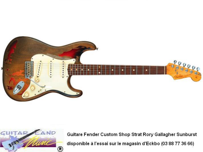 Guitare Fender Custom Shop Strat Rory Gallagher Tribute Sunburst